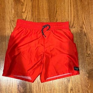 Red Abercrombie kids, swim trunks, size 15/16